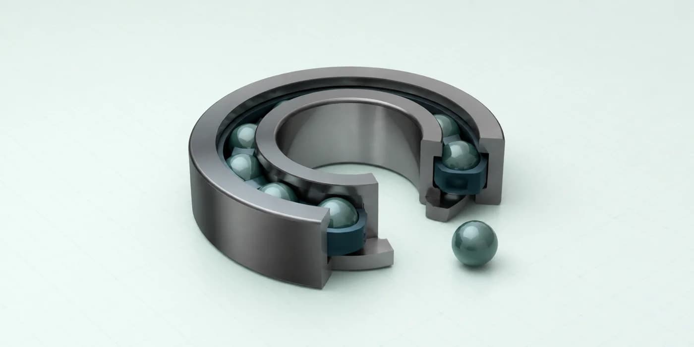 Cutaway deep-groove ball bearing