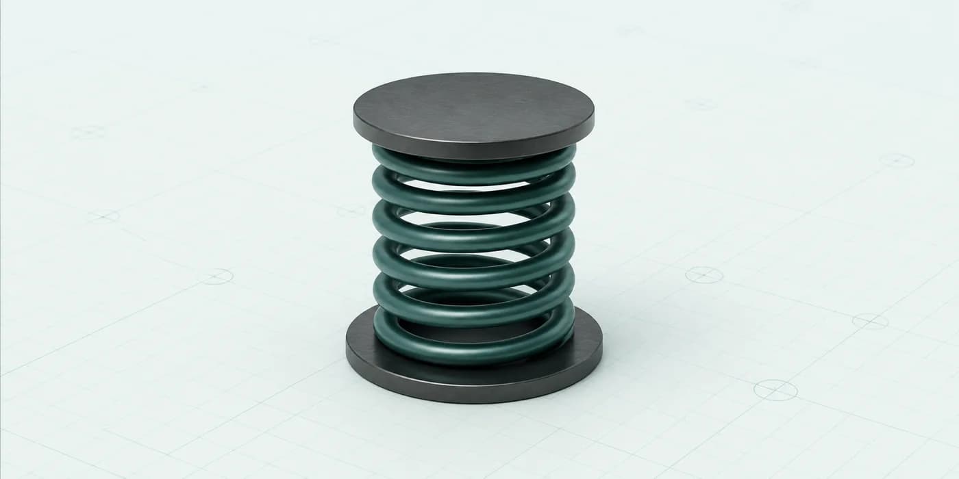 Compression spring between loading plates