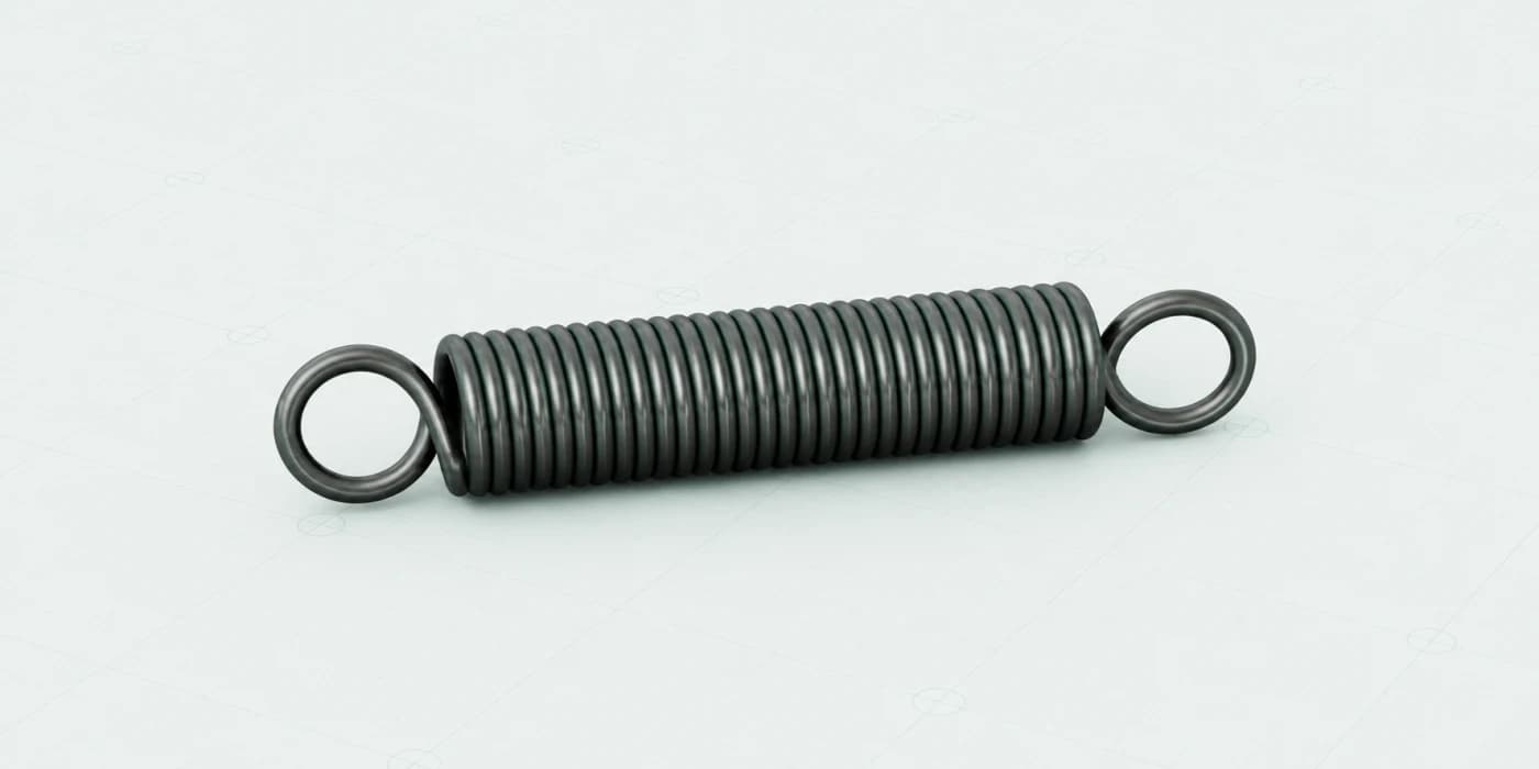 Cylindrical extension spring with end loops