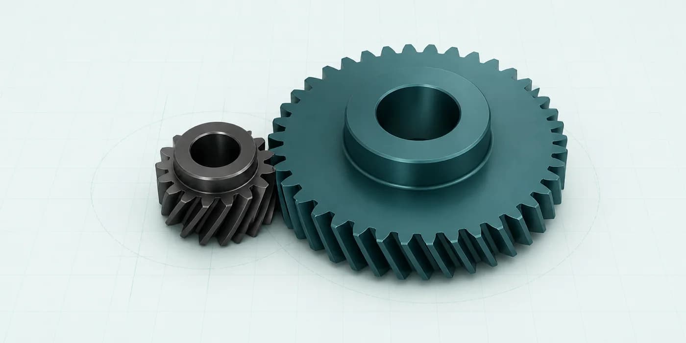 Two meshing cylindrical gears